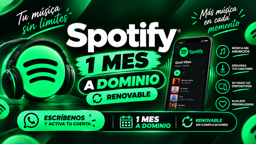 Imagen de Spotify x 1 mes a dominio RENOVABLE